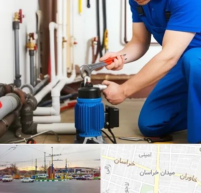نصب پمپ آب در میدان خراسان