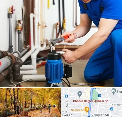 نصب پمپ آب در چهارباغ اصفهان 