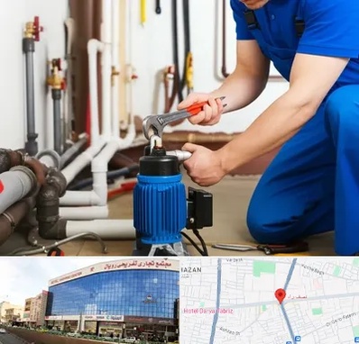 نصب پمپ آب در نصف راه تبریز 