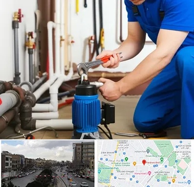 نصب پمپ آب در بلوار فردوسی مشهد 