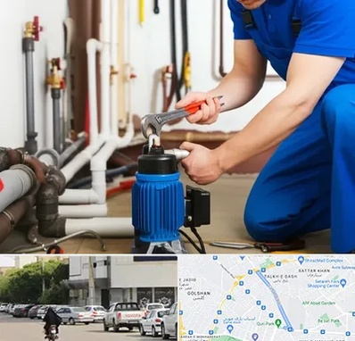 نصب پمپ آب در قدوسی شرقی شیراز 