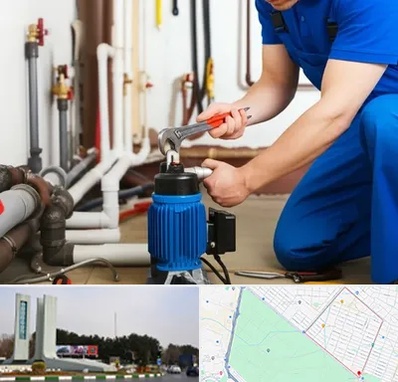 نصب پمپ آب در بلوار فلسیطین مشهد 