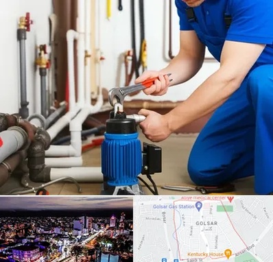 نصب پمپ آب در گلسار رشت 