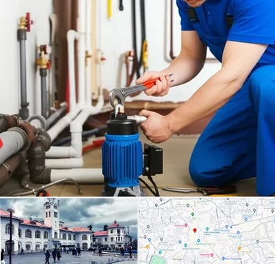 نصب پمپ آب در میدان شهرداری رشت 