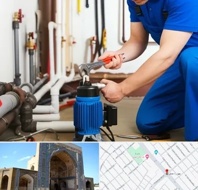 نصب پمپ آب در مصلی مشهد 