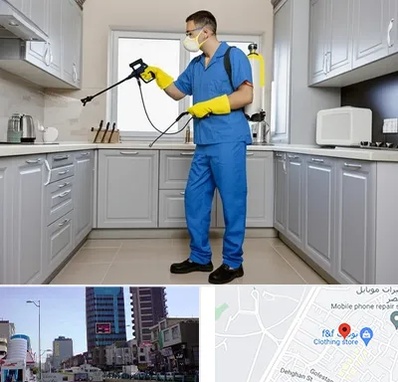 سمپاشی در چهارراه طالقانی کرج 