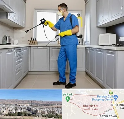 سمپاشی در شهرک گلستان شیراز 