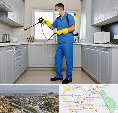 سمپاشی در معالی آباد شیراز 