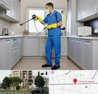 سمپاشی در میدان فردوسی تهران