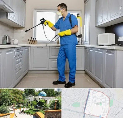 سمپاشی در باغمیشه تبریز 