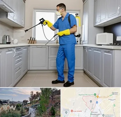 سمپاشی در باغستان کرج 