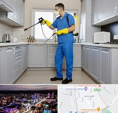 سمپاشی در گلسار رشت 