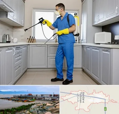 سمپاشی در بندر ترکمن