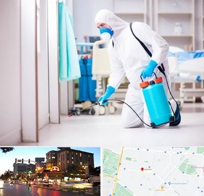 سمپاشی بیمارستان در بلوار سجاد مشهد 