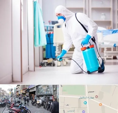 سمپاشی بیمارستان در چهارراه استانبول