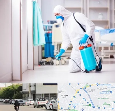 سمپاشی بیمارستان در قدوسی شرقی شیراز 