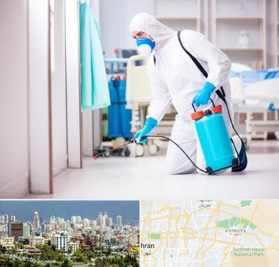 سمپاشی بیمارستان در شرق تهران 