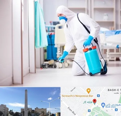 سمپاشی بیمارستان در فلکه گاز شیراز 