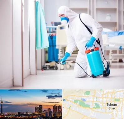 سمپاشی بیمارستان در غرب تهران 