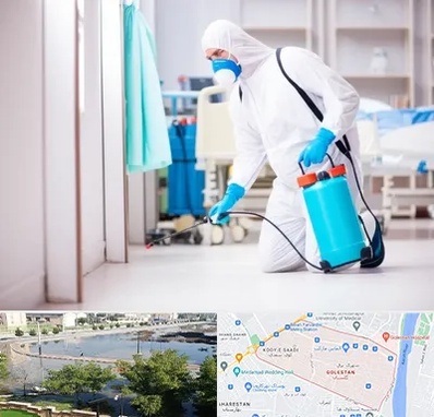 سمپاشی بیمارستان در گلستان اهواز 