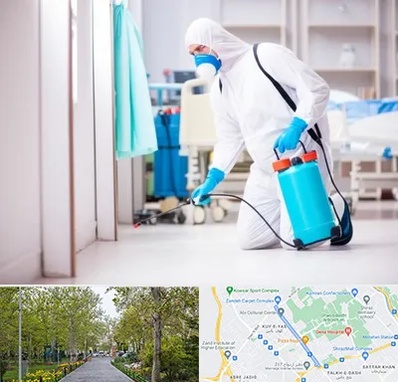 سمپاشی بیمارستان در قدوسی غربی شیراز 