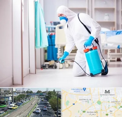 سمپاشی بیمارستان در جنوب تهران 