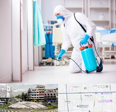 سمپاشی بیمارستان در مرکز تهران 