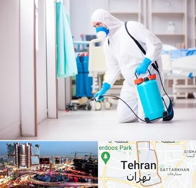 سمپاشی بیمارستان در صادقیه 