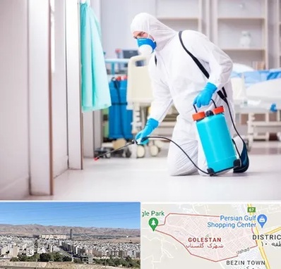 سمپاشی بیمارستان در شهرک گلستان شیراز 