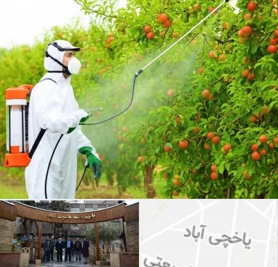 سمپاشی درختان در یاخچی آباد