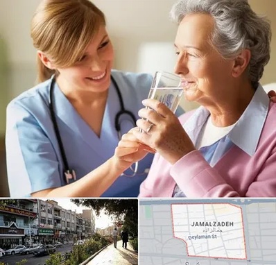پرستار بیمار در خیابان جمالزاده