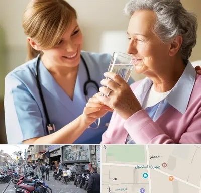 پرستار بیمار در چهارراه استانبول