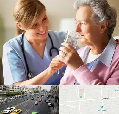 پرستار بیمار در خیابان دامپزشکی