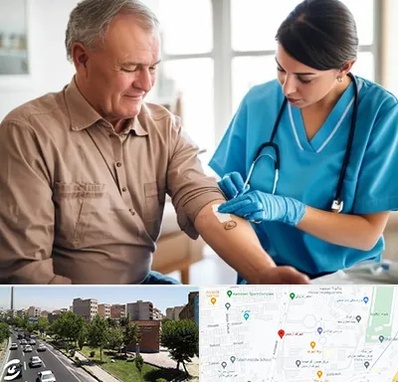 تزریقات و پانسمان در شهرک آزمایش 