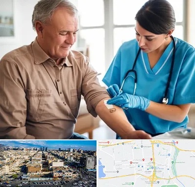 تزریقات و پانسمان در شهرک راه آهن 