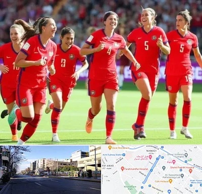 باشگاه فوتبال بانوان در خیابان ملاصدرا شیراز 