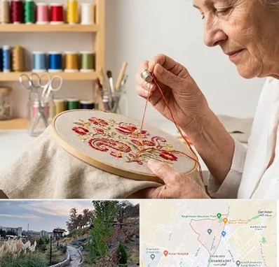 گلدوزی در باغستان کرج 