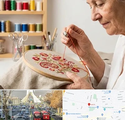 گلدوزی در خیابان آزادی 