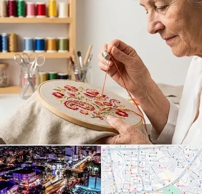 گلدوزی در منظریه رشت 