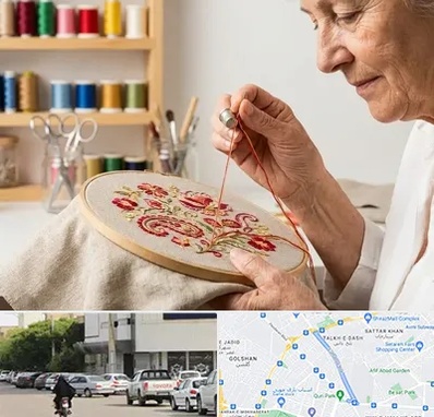 گلدوزی در قدوسی شرقی شیراز