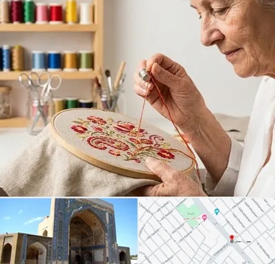 گلدوزی در مصلی مشهد 