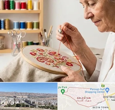 گلدوزی در شهرک گلستان شیراز