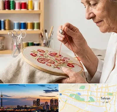 گلدوزی در غرب تهران