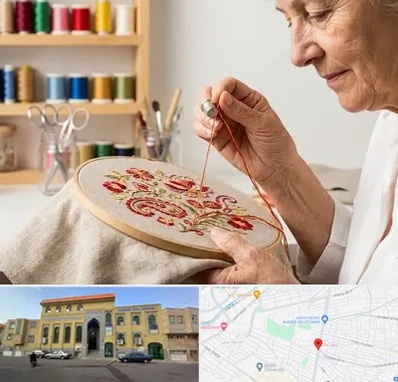 گلدوزی در زنبیل آباد قم