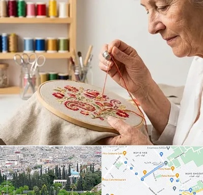 گلدوزی در محلاتی شیراز