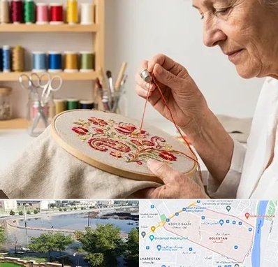 گلدوزی در گلستان اهواز 