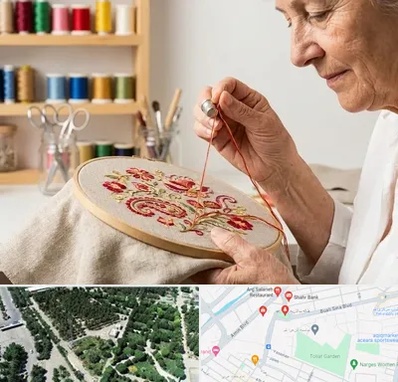 گلدوزی در سالاریه قم