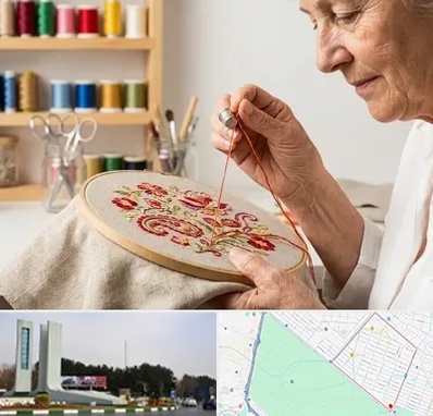 گلدوزی در بلوار فلسیطین مشهد