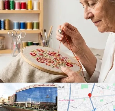 گلدوزی در نصف راه تبریز