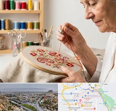 گلدوزی در معالی آباد شیراز